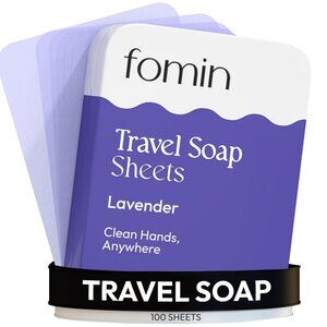 FOMIN - Antibacterial Paper Soap Sheets for Traveling - 100 Lavender